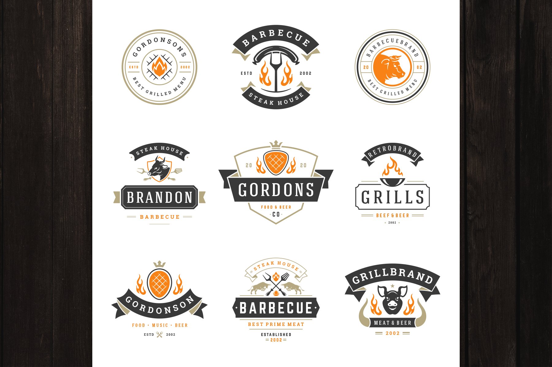 Modern logos collection for food business.