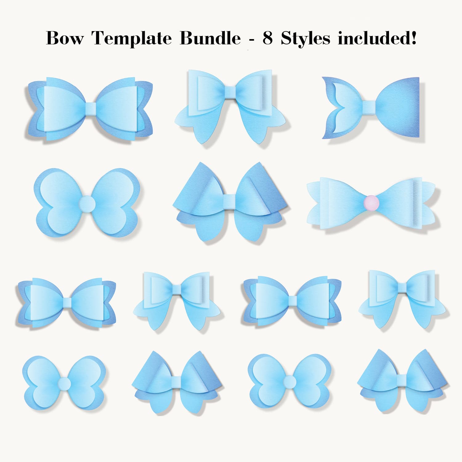 Hair Bow Bundle SVG, Hair Bow Template, Cricut Cut files cover.