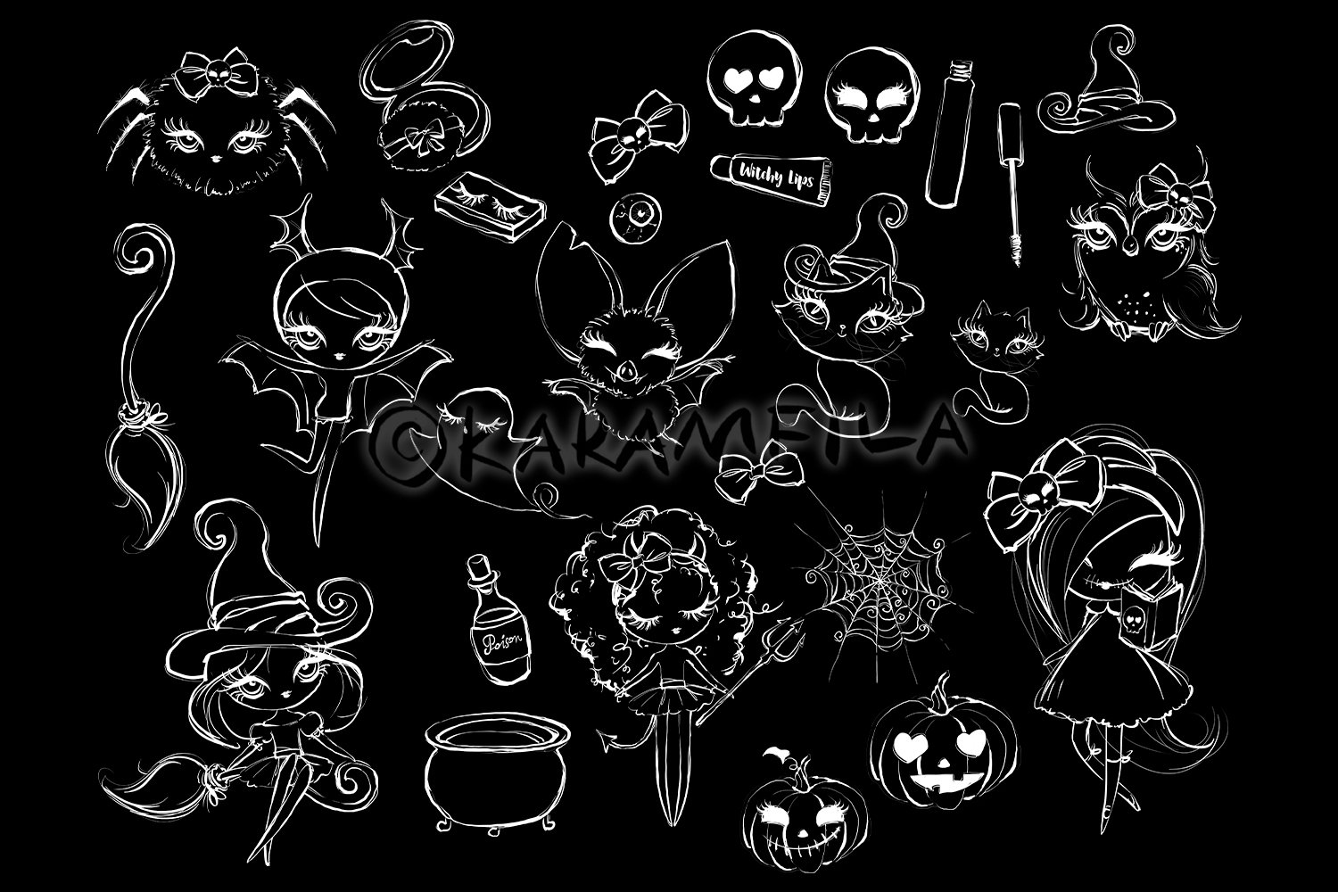 Detailed illustrations for Halloween.