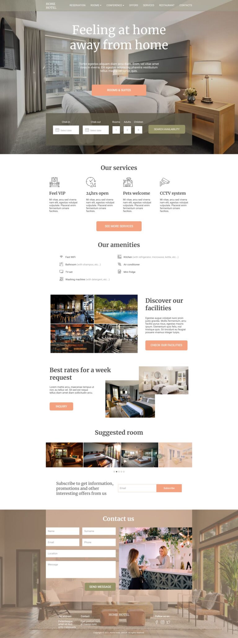 Hotel Landing Page Template – MasterBundles