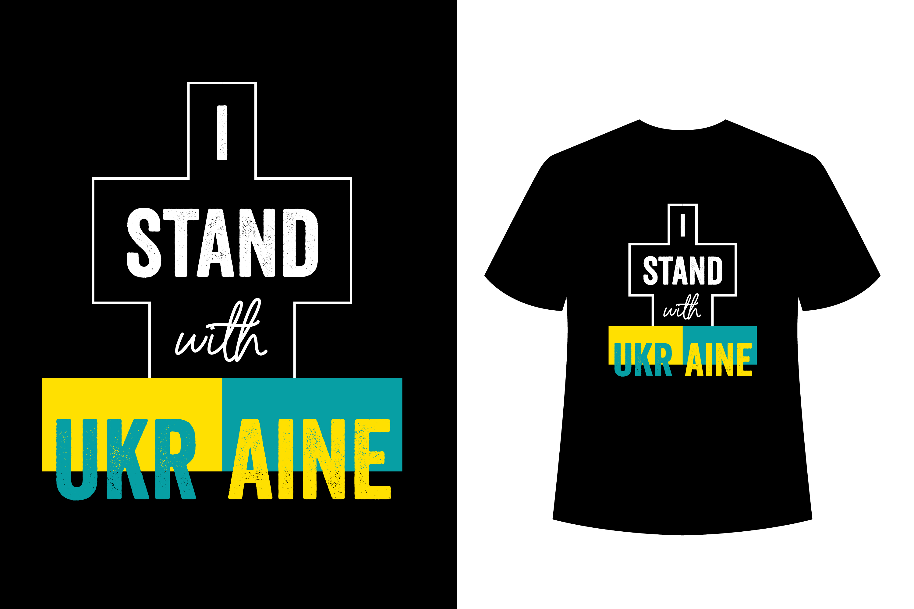 i stand with ukraine typography t shirt with the flag of ukraine ukraine support vector t shirt design