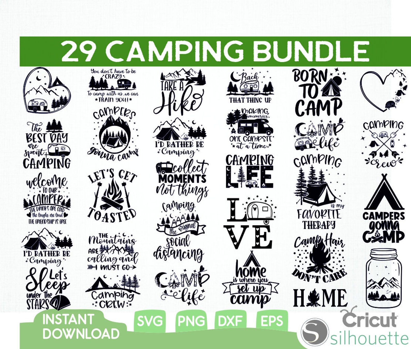 Cover image of Camping Quotes SVG.