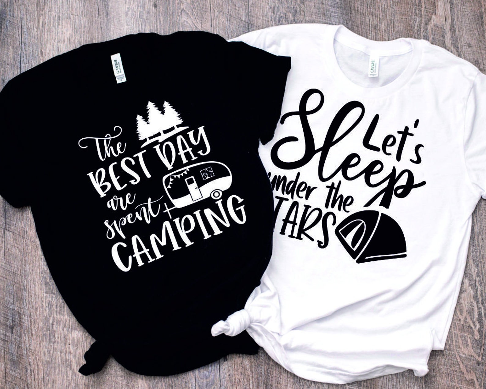 Diverse of the t-shirt camping design.