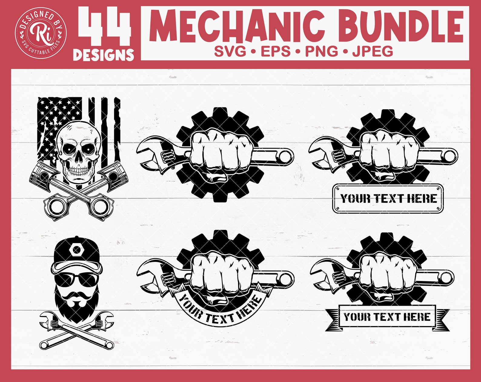 It's a mechanic bundle with 44 designed motorcycle illustration.