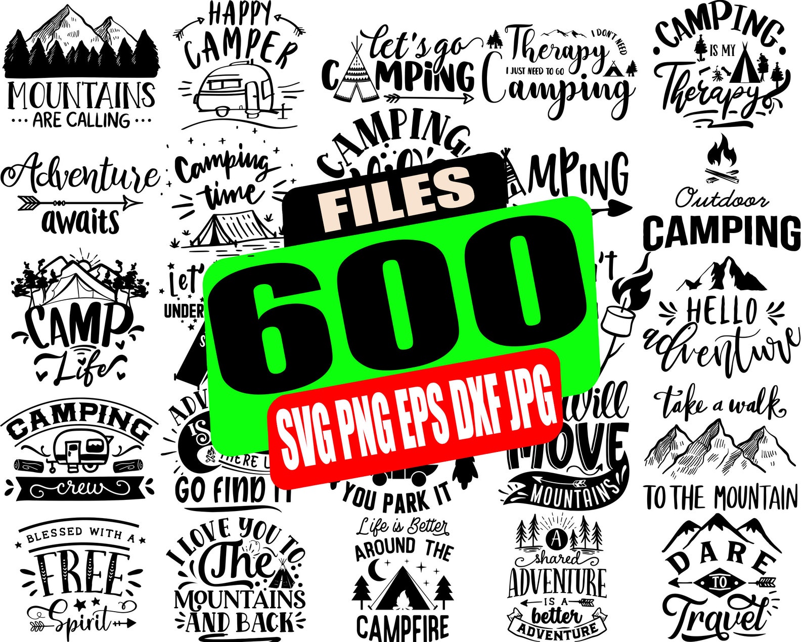 Cover image of Camping SVG Files.