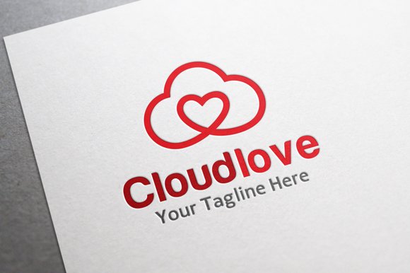 Red logo for cloudy services.