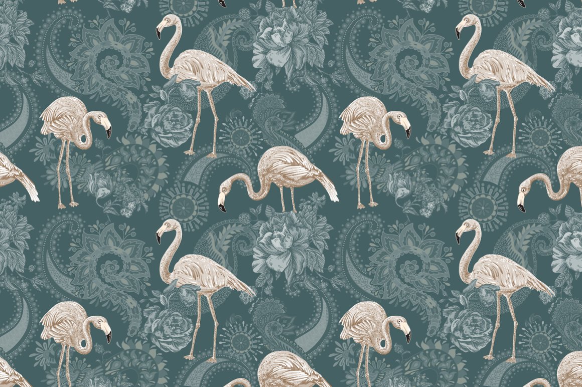So modern and colorful flamingos for your project.