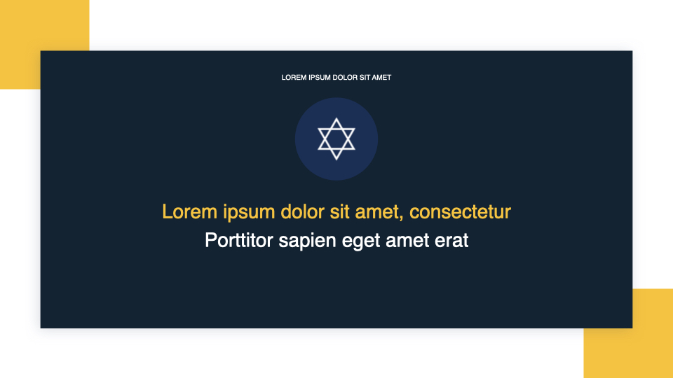 A slide with a Jewish star and a block for text.