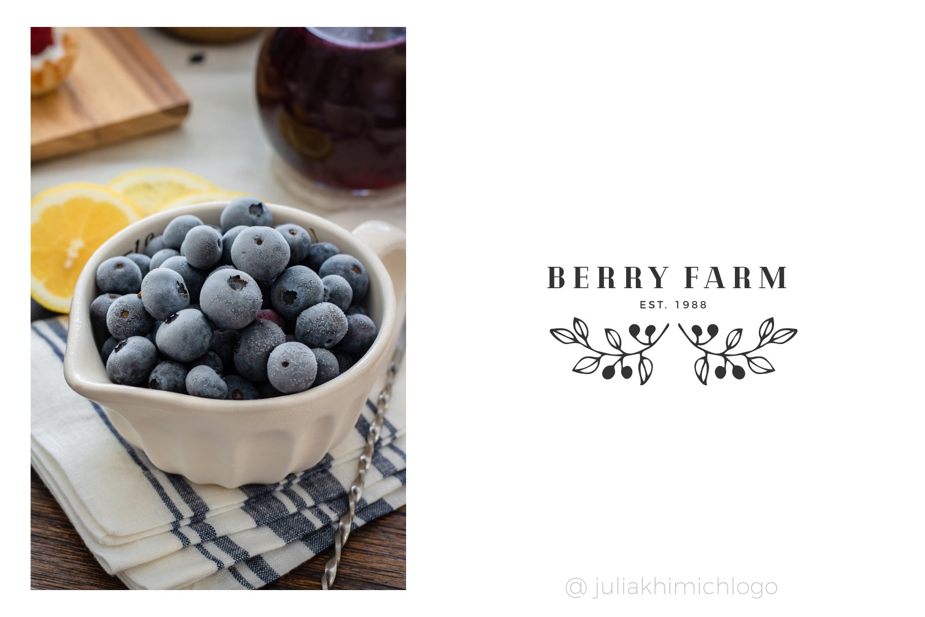 This logo conveys all the sweetness of blueberries.