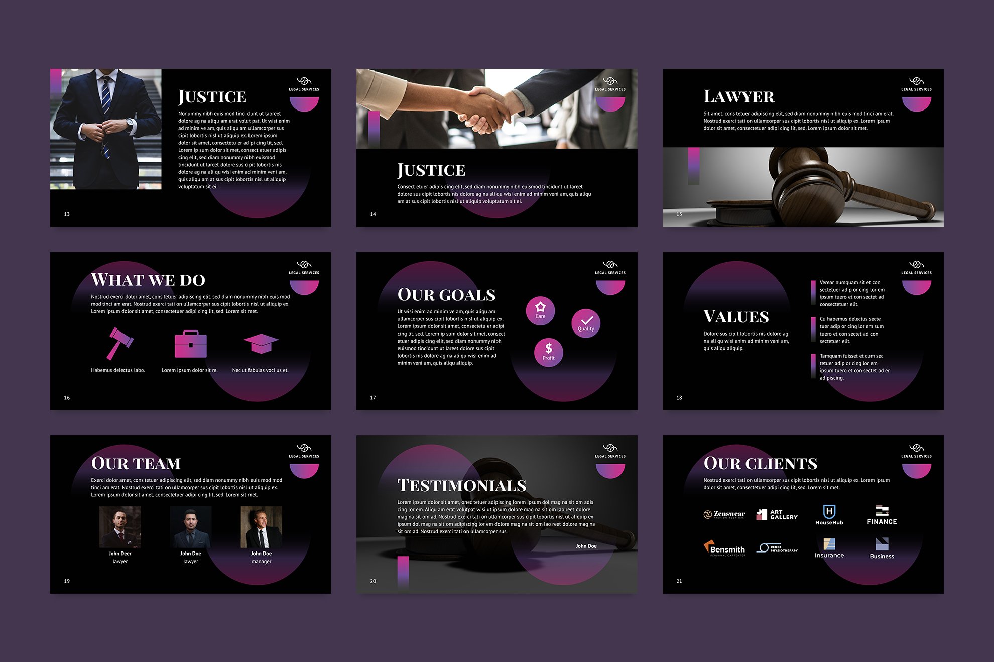Purple template with cool infographics.
