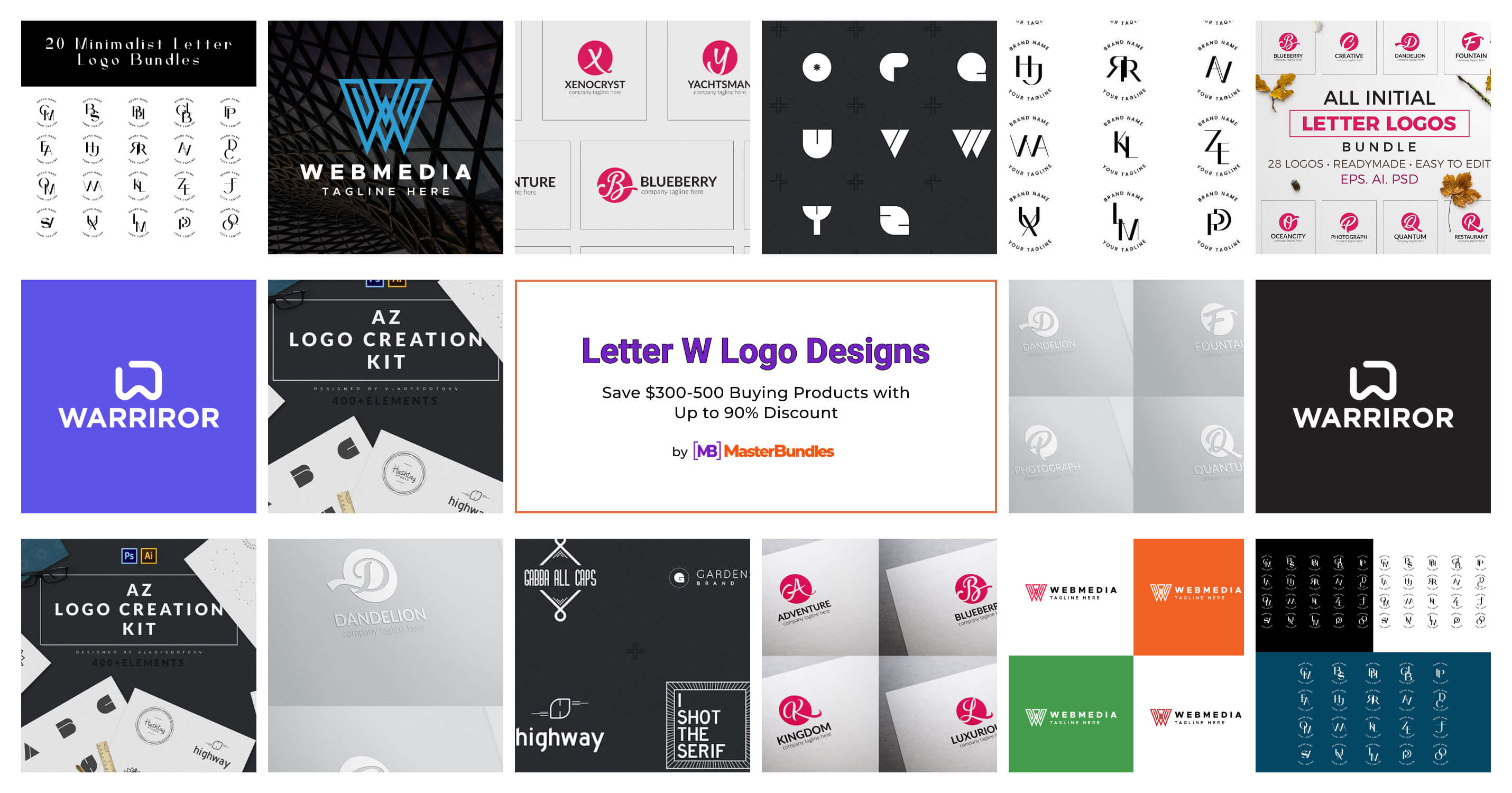 Free Vector  Letter w big logo pack design creative modern logos design  for your business