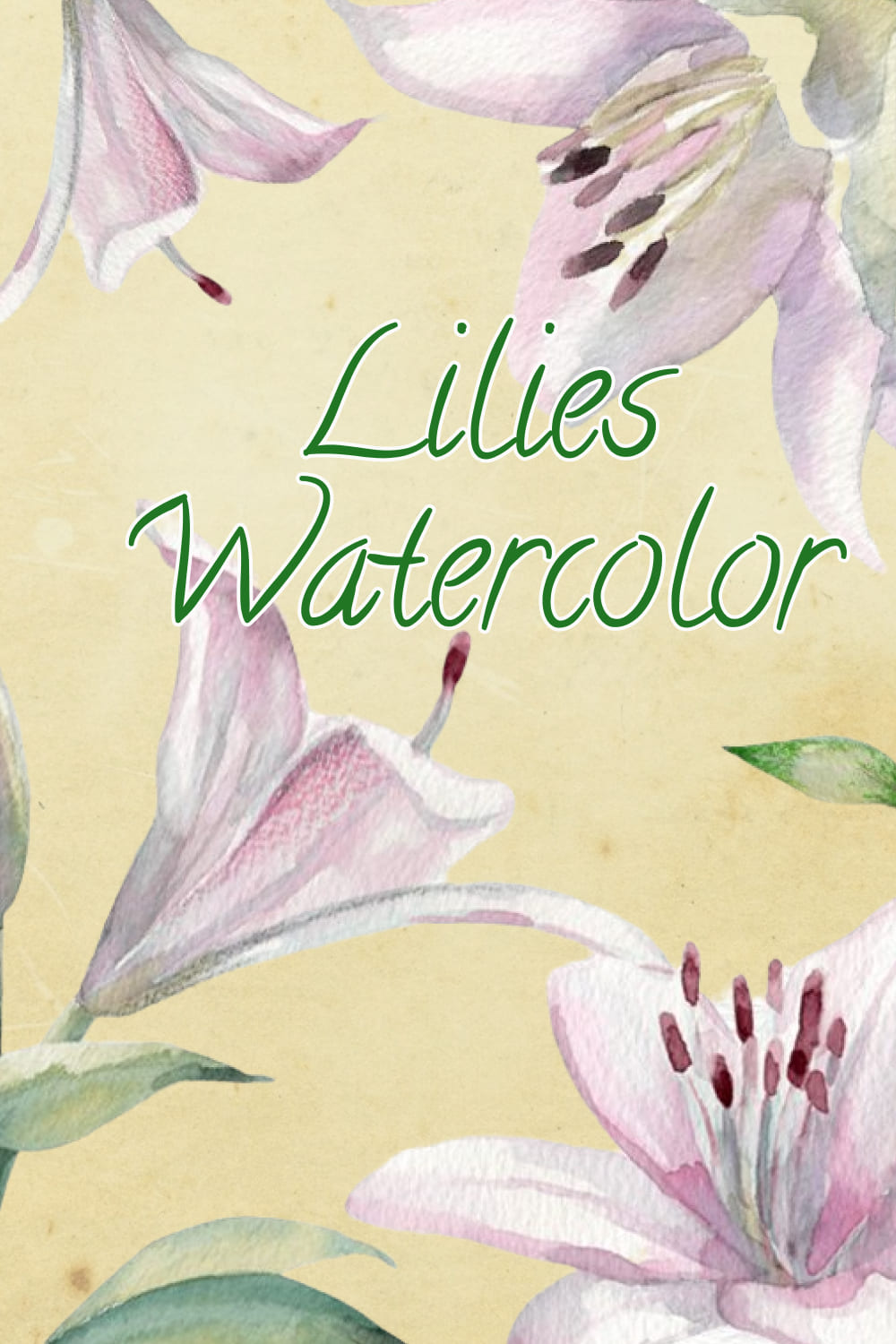 Lilies Watercolor Flower Clip Art - preview image.