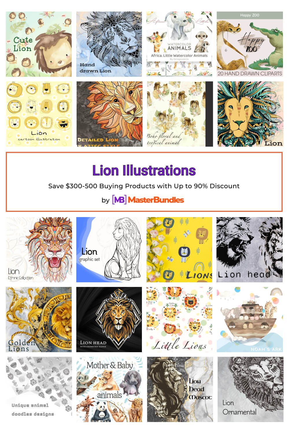 lion illustrations pinterest image.