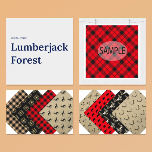 Lumberjack Forest Digital Paper.