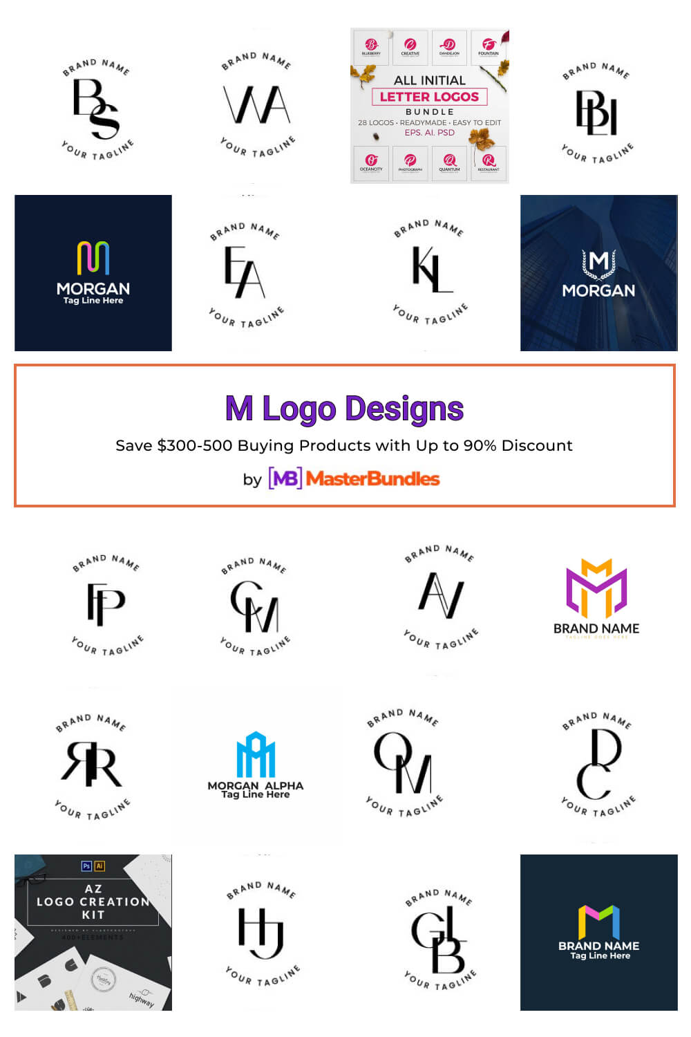 m logo designs pinterest image.