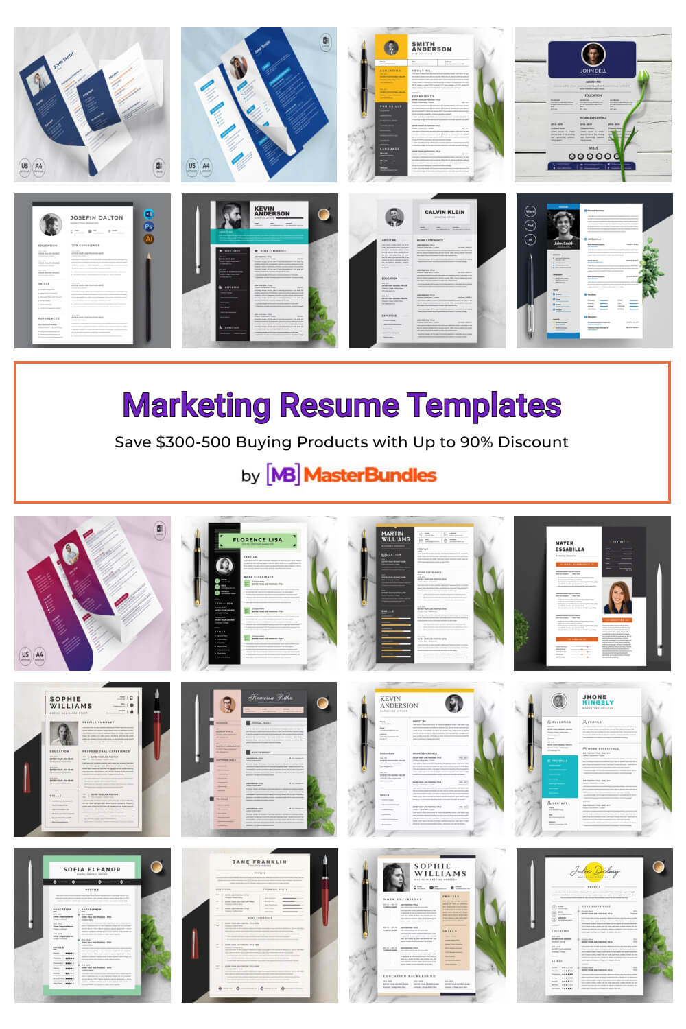 marketing resume templates pinterest image.