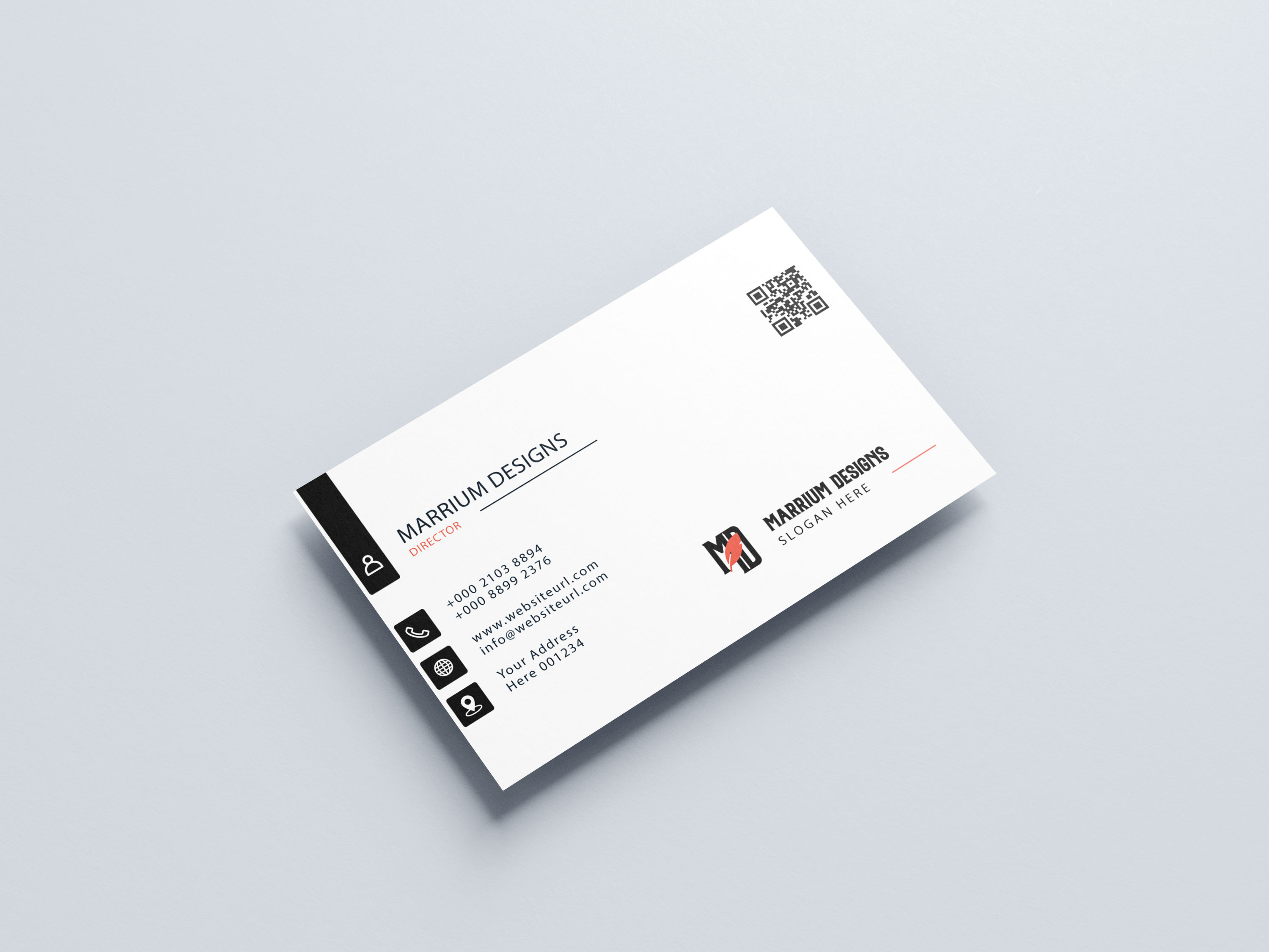 minimal business card design mockup side1