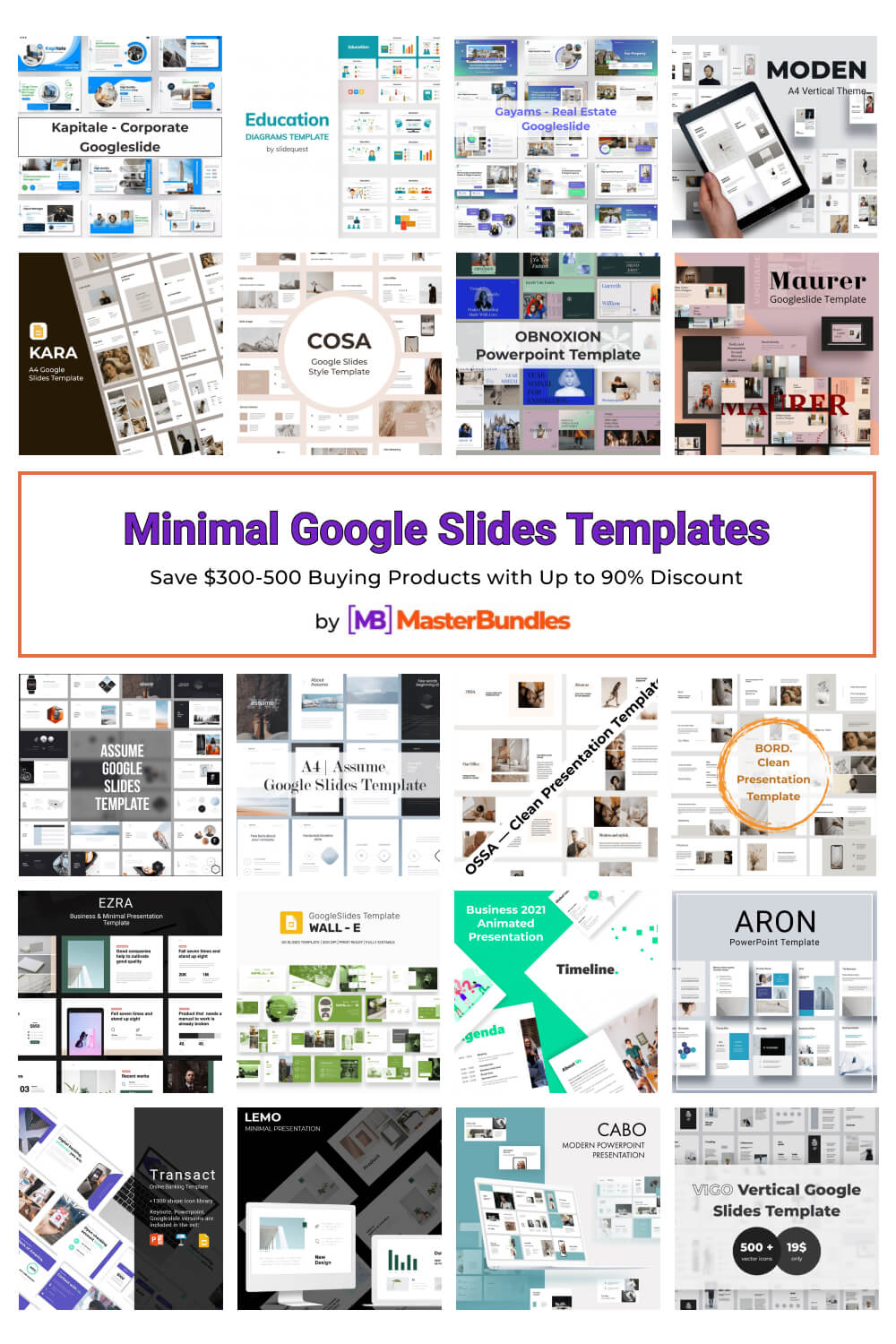 minimal google slides templates pinterest image.