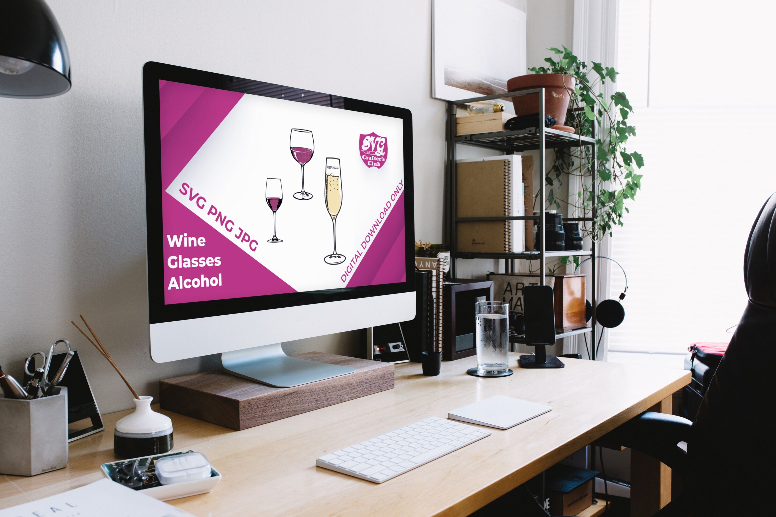 Wine Glasses Alcohol SVG design for Cricuts and Silhouettes - desktop.