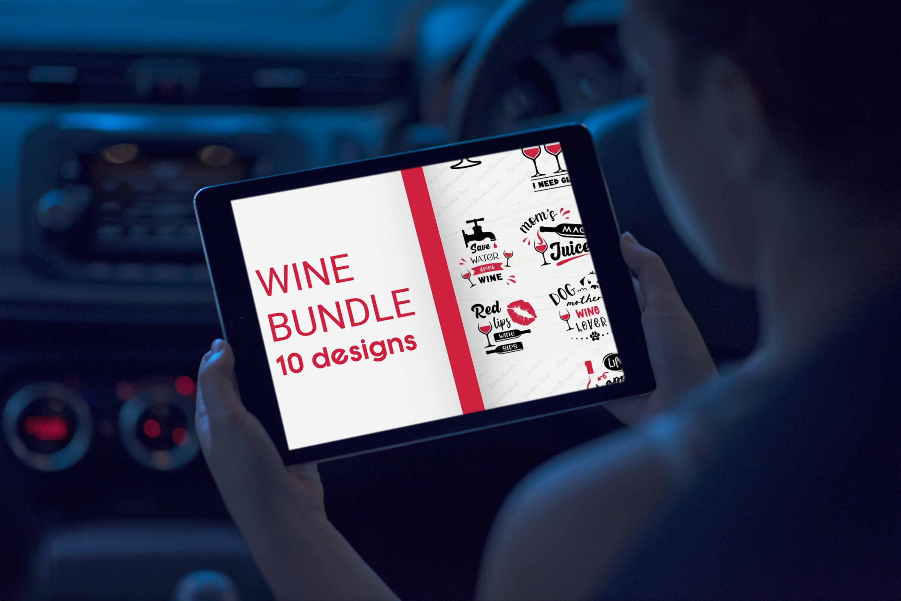 Wine svg bundle, wine glass svg, wine bag, wine quotes svg - tablet.