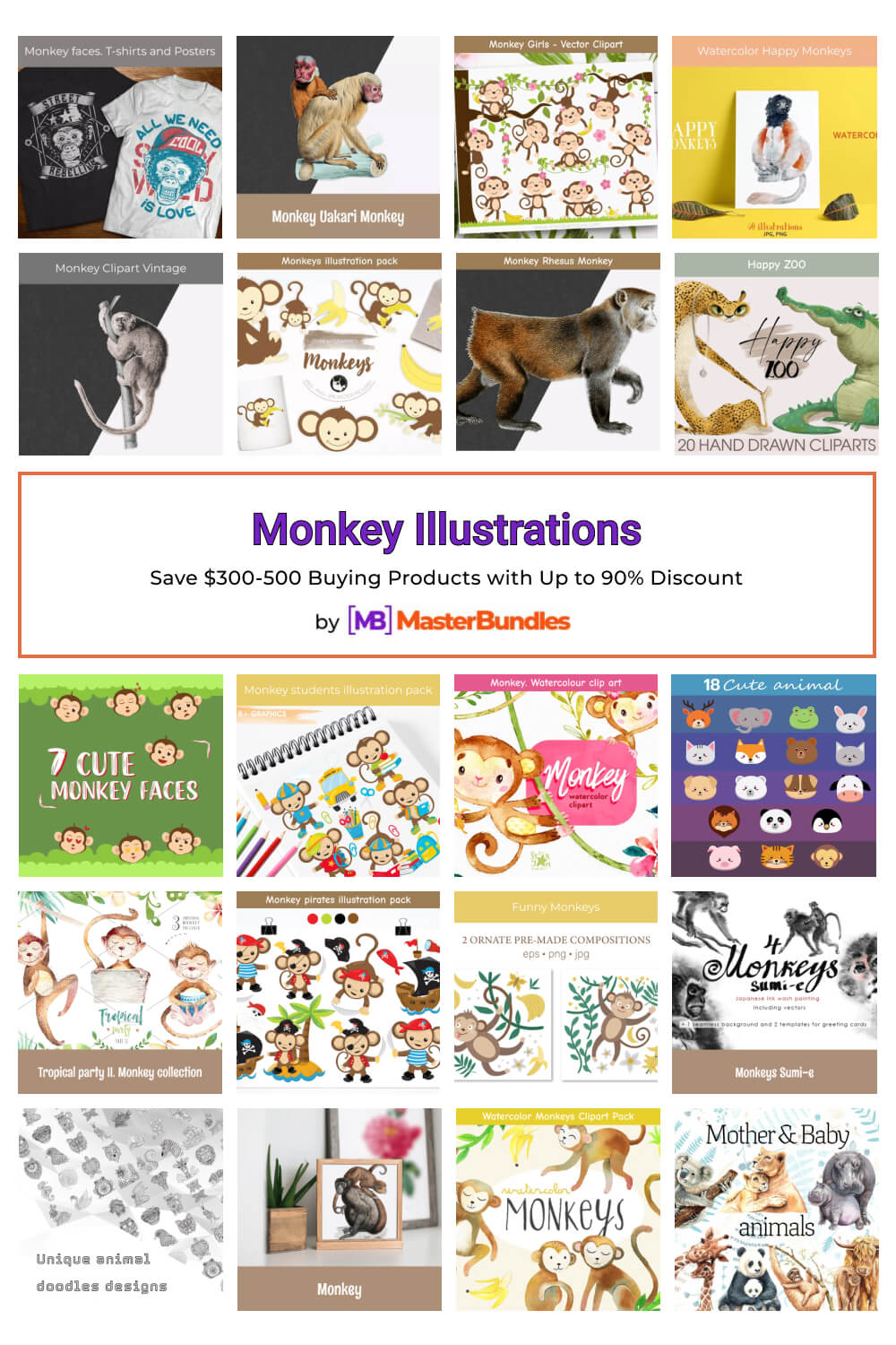 monkey illustrations pinterest image.