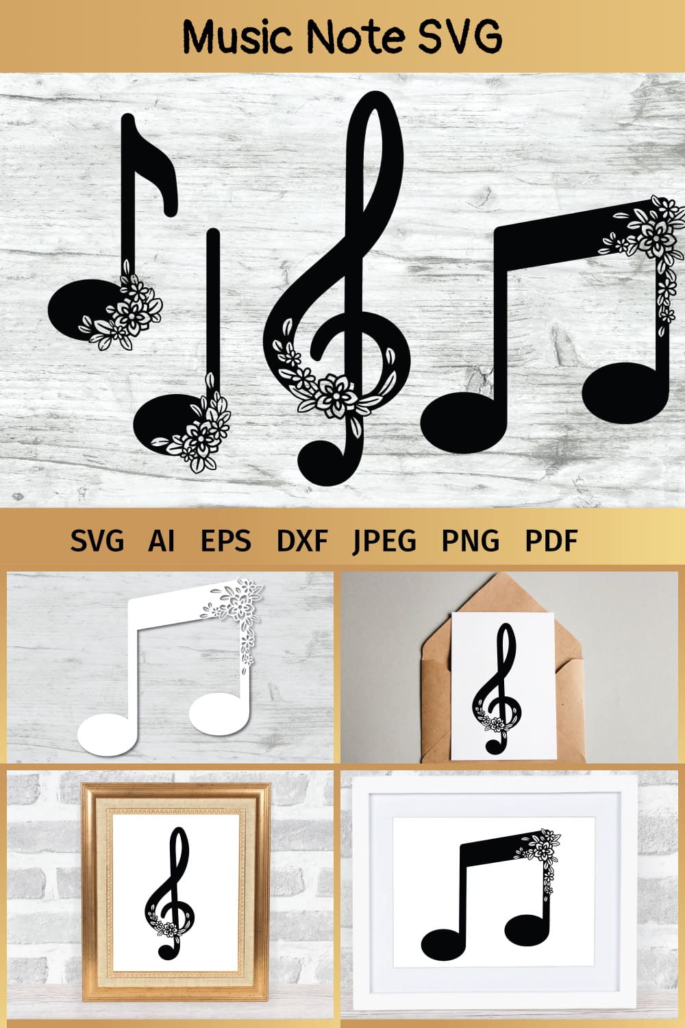 Music note in svg format for the different textures.