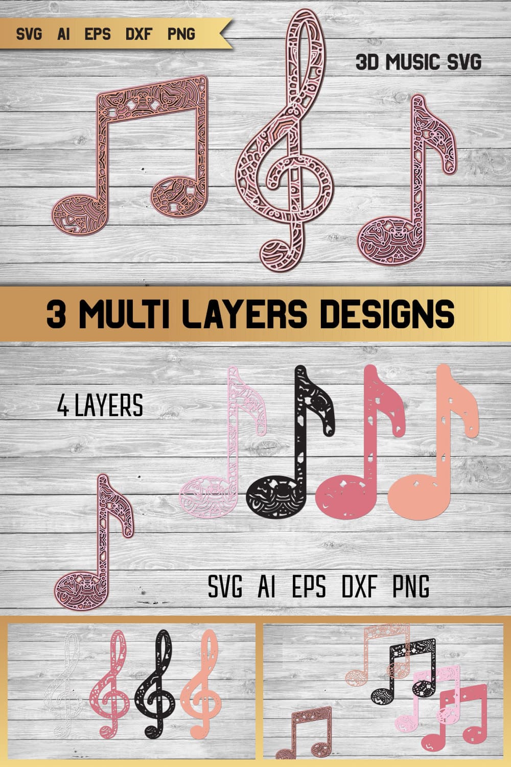 Music note in svg format for the different textures.