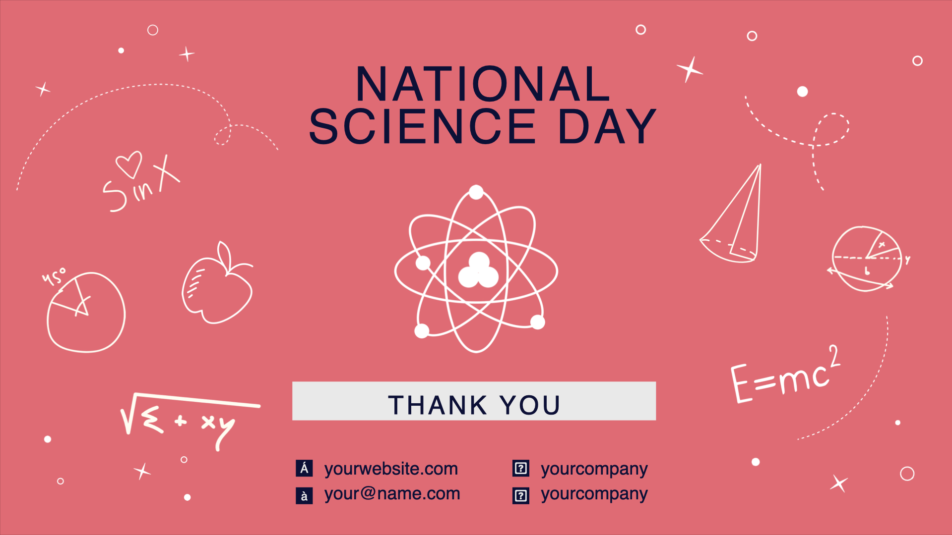 Pink slide with the image of molecules and words of gratitude. Pink slide with the image of molecules and words of gratitude.
