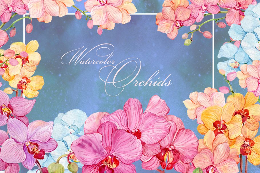 Cover image of Watercolor Clipart/Orchids /Wreaths.