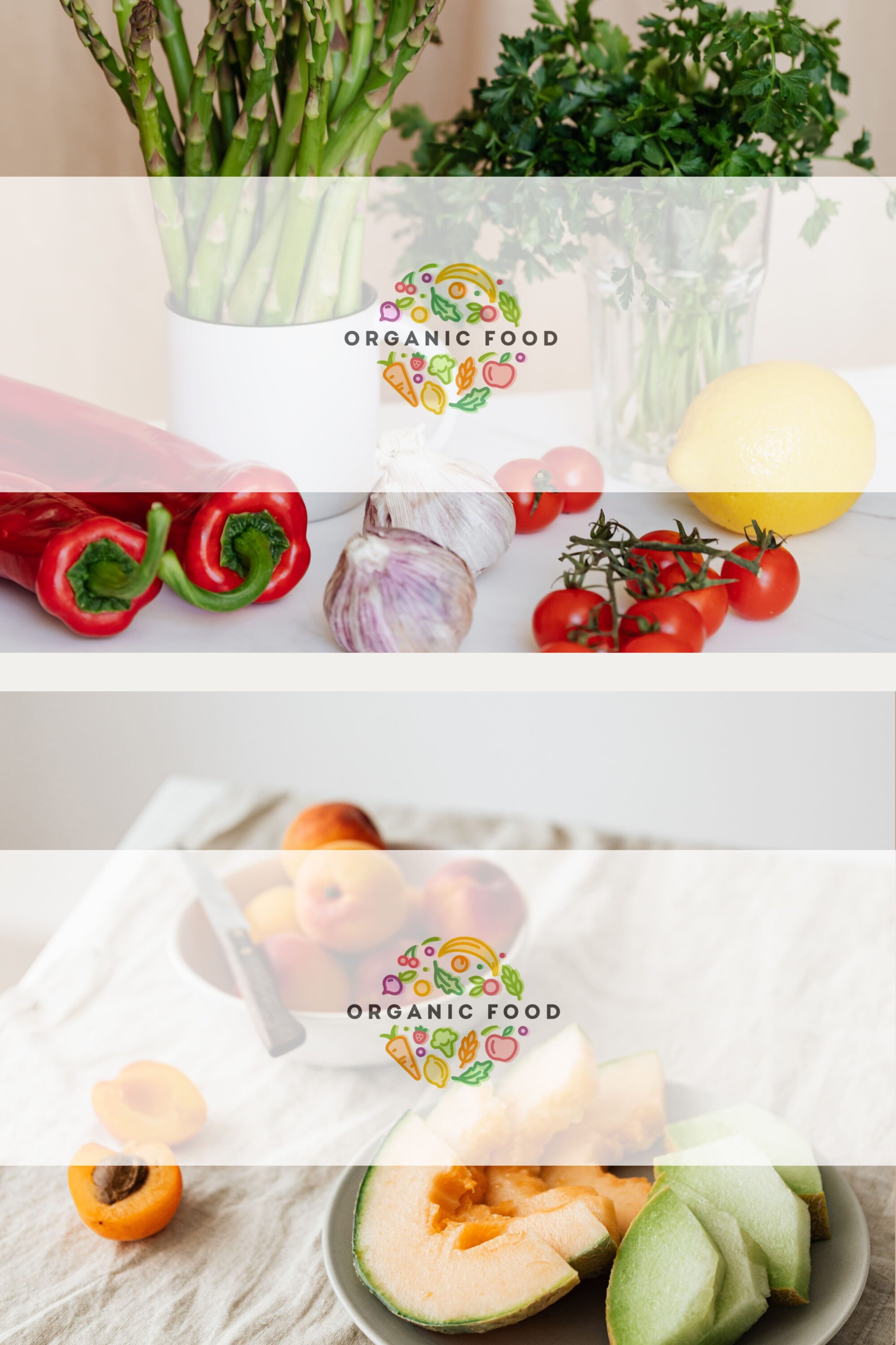Colorful food logo collection.