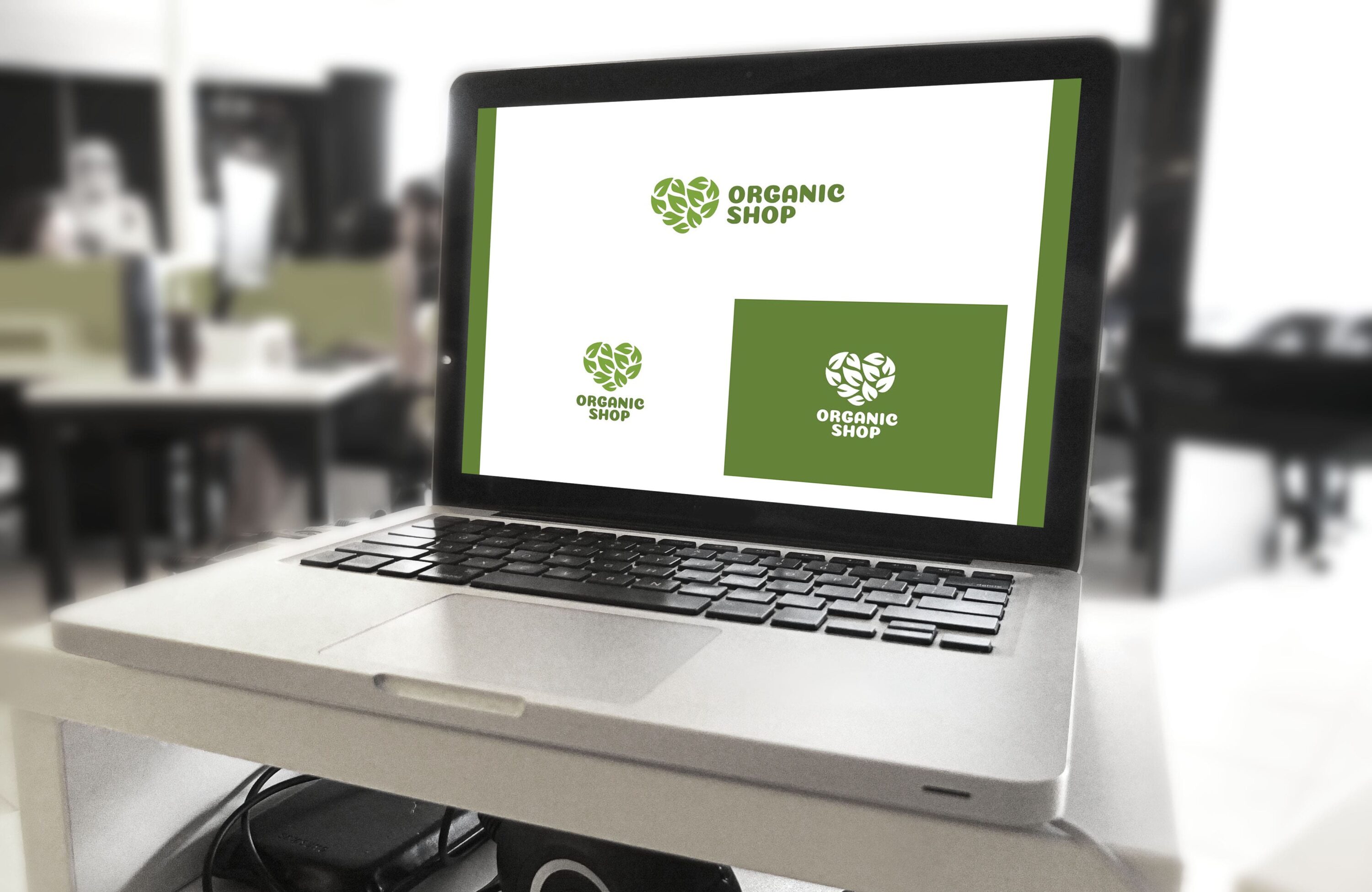 Organic shop logo - laptop.