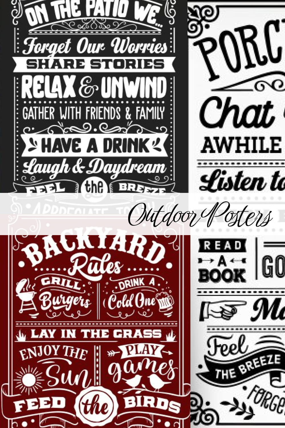Outdoor Posters Bundle SVG - preview image.