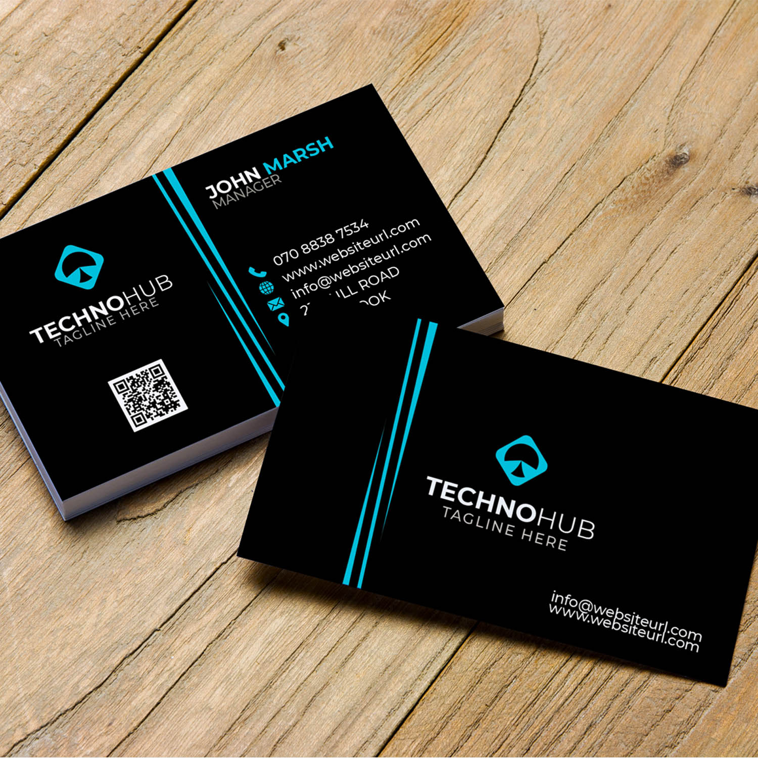 Creative & Modern Business Card Template in 3 Color vareation | 6 PSD Files incluede.