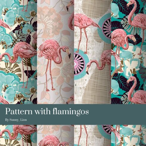 Pattern with flamingos.