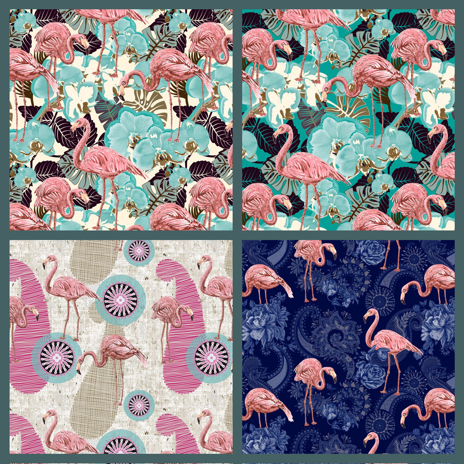 Pattern with flamingos cover.