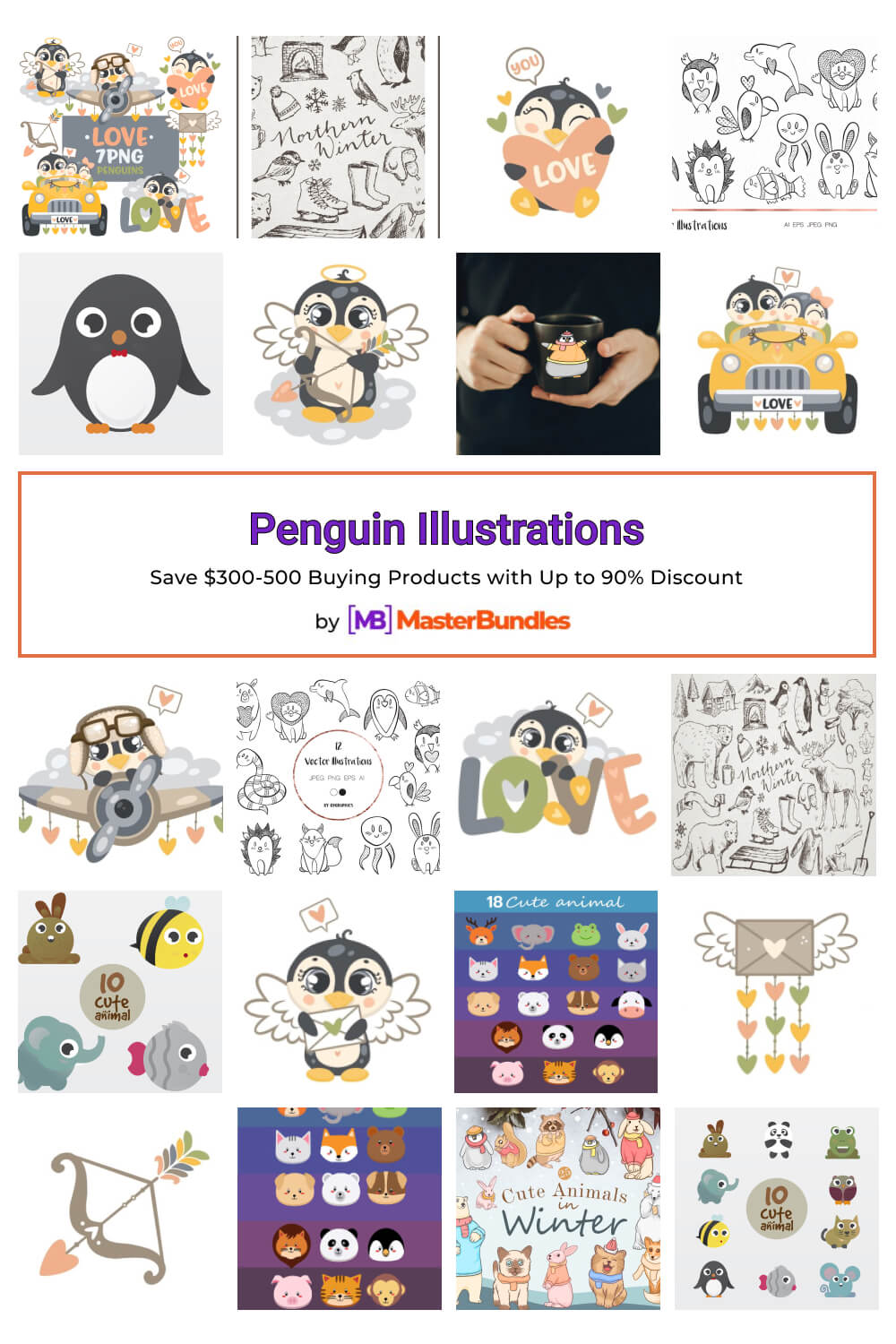penguin illustrations pinterest image.