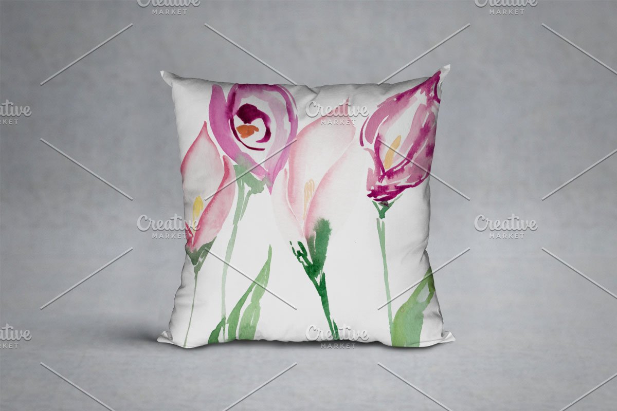 Pillow with beautiful lilies for your home.