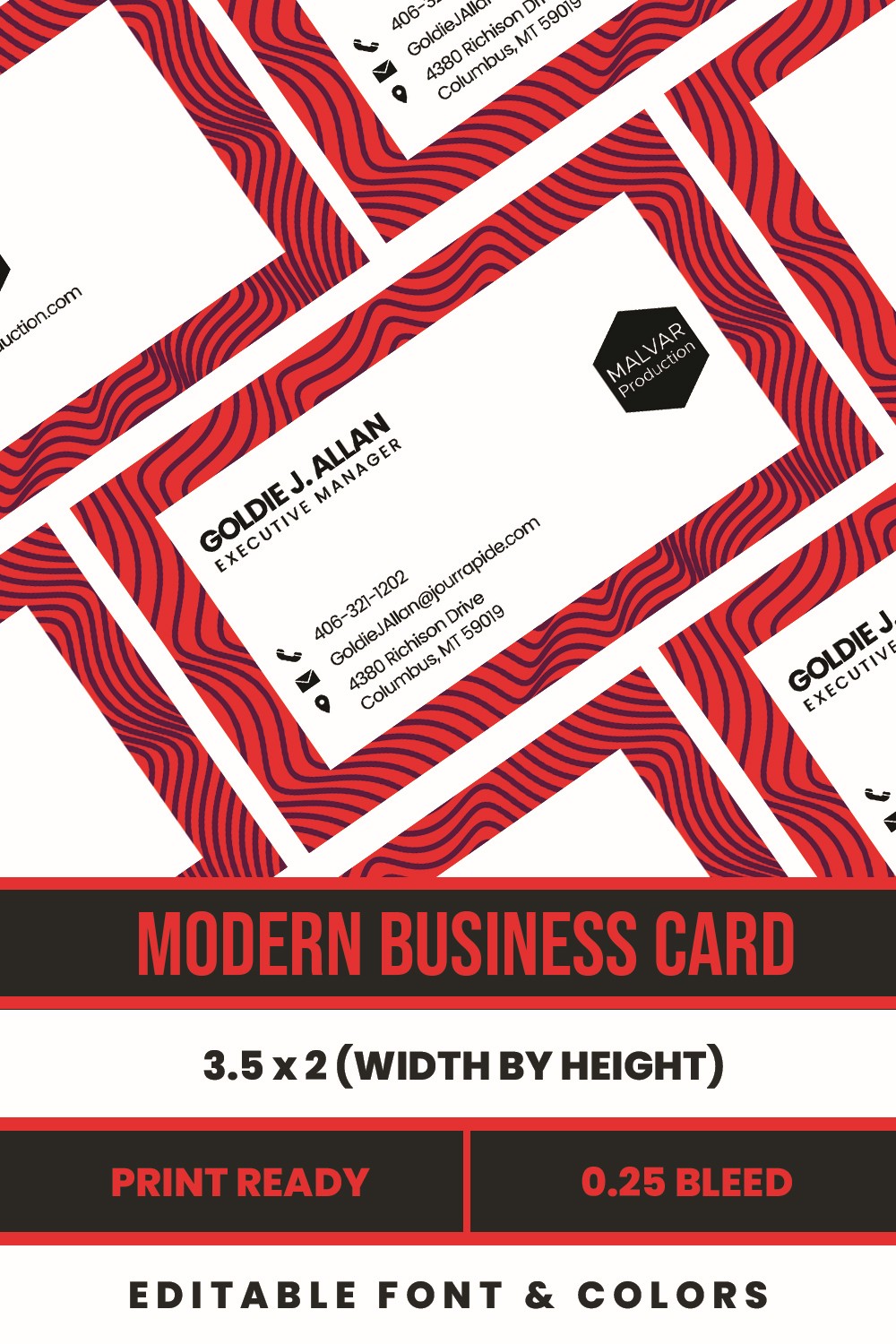 Modern Business Card Design ZEBRA LINES pinterest.