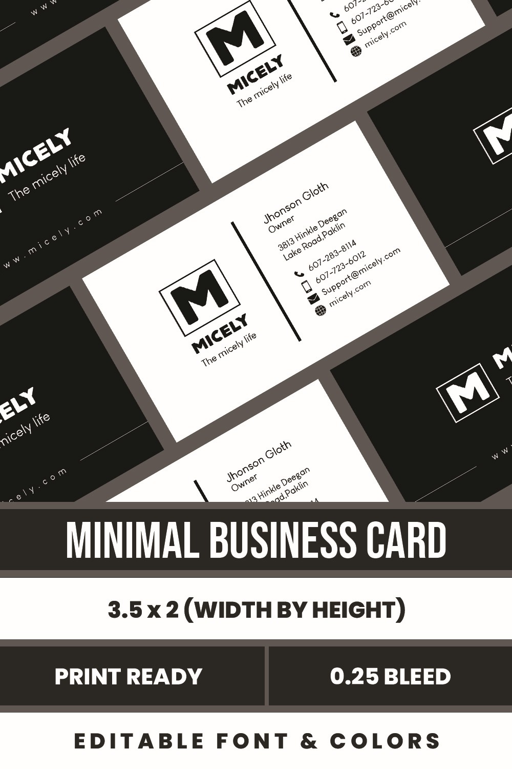 Minimal Simple Modern Business Card pinterest.