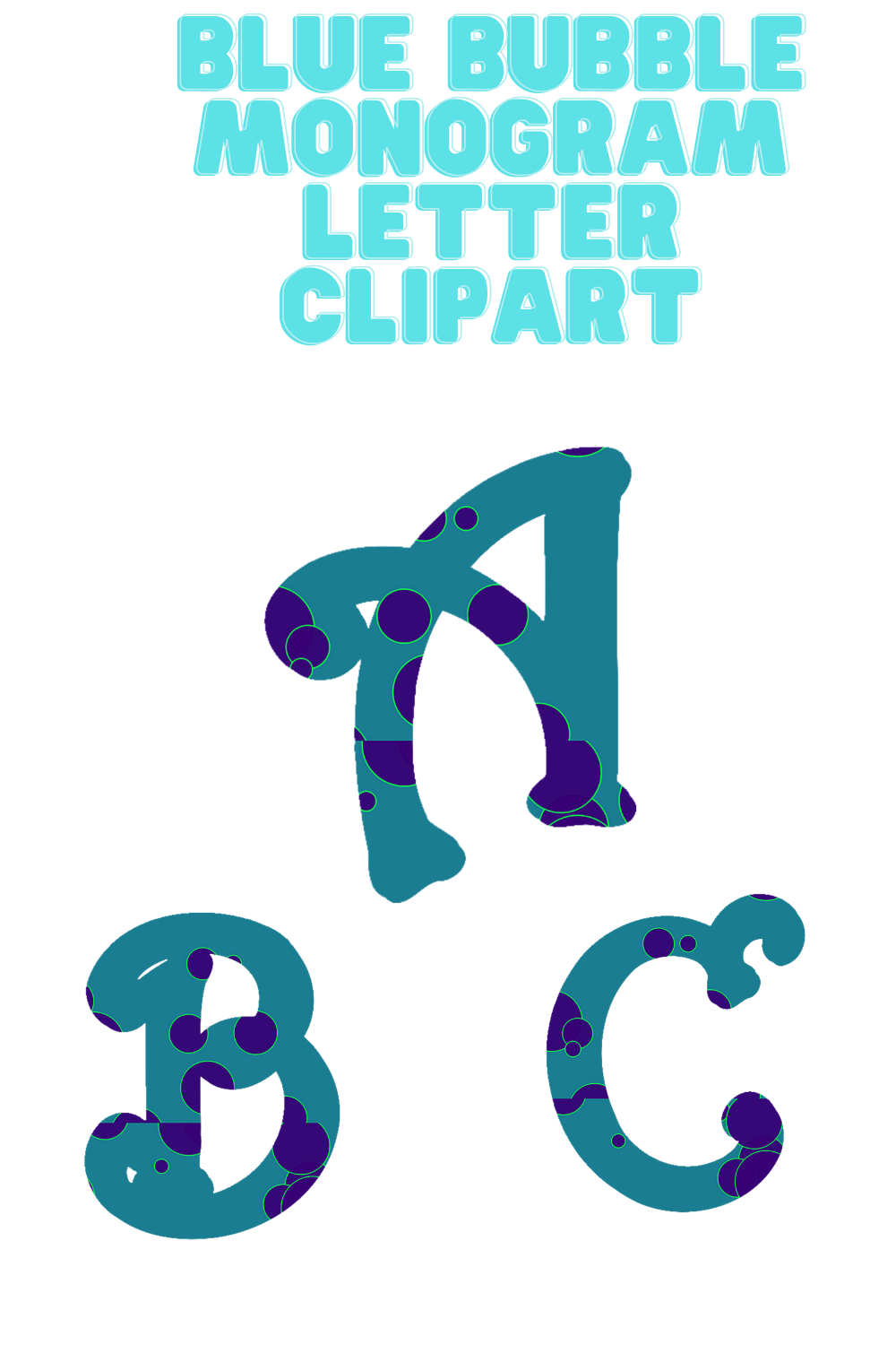 Blue Bubble Monogram Letter Clip Art - PNG, SVG and AI Vector Images