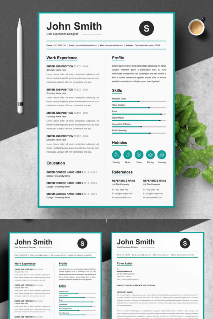 Simple Resume Template Design - MasterBundles