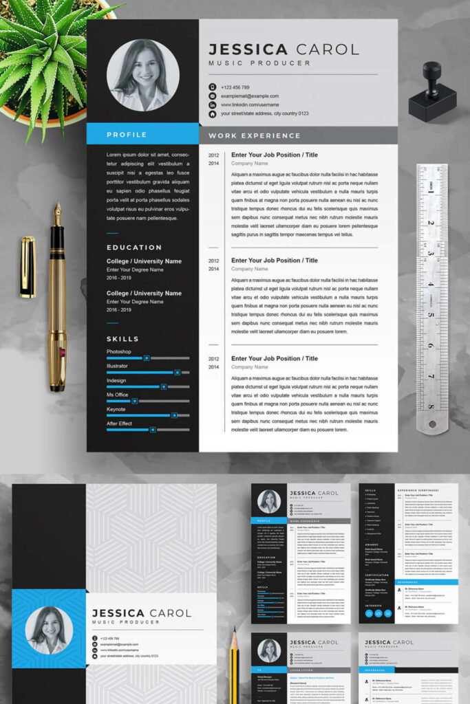 Music Producer Resume Template | Creative Resume Design - MasterBundles