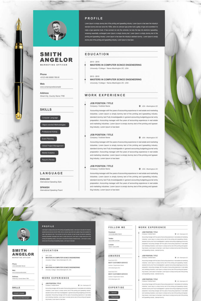 Simple Resume Design - MasterBundles