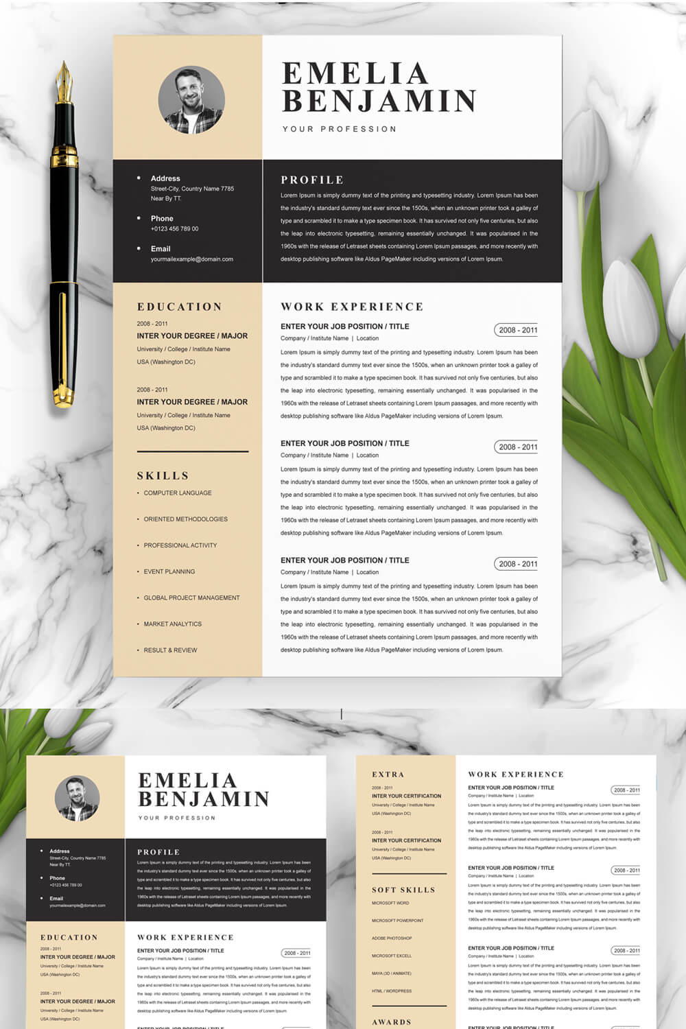 Web Designer Resume Design pinterest image.