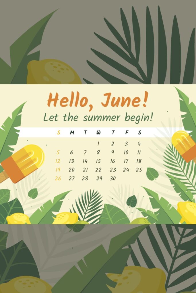 Free Hello June Calendar – MasterBundles