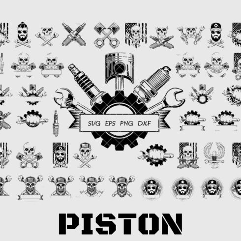 Piston Svg, Mechanic Logo preview image.