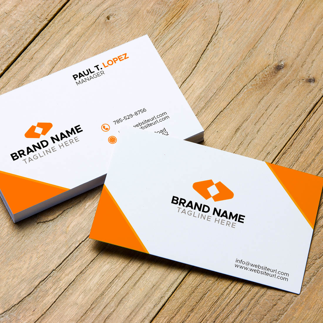 Corporate & Modern Business Card Template orange.