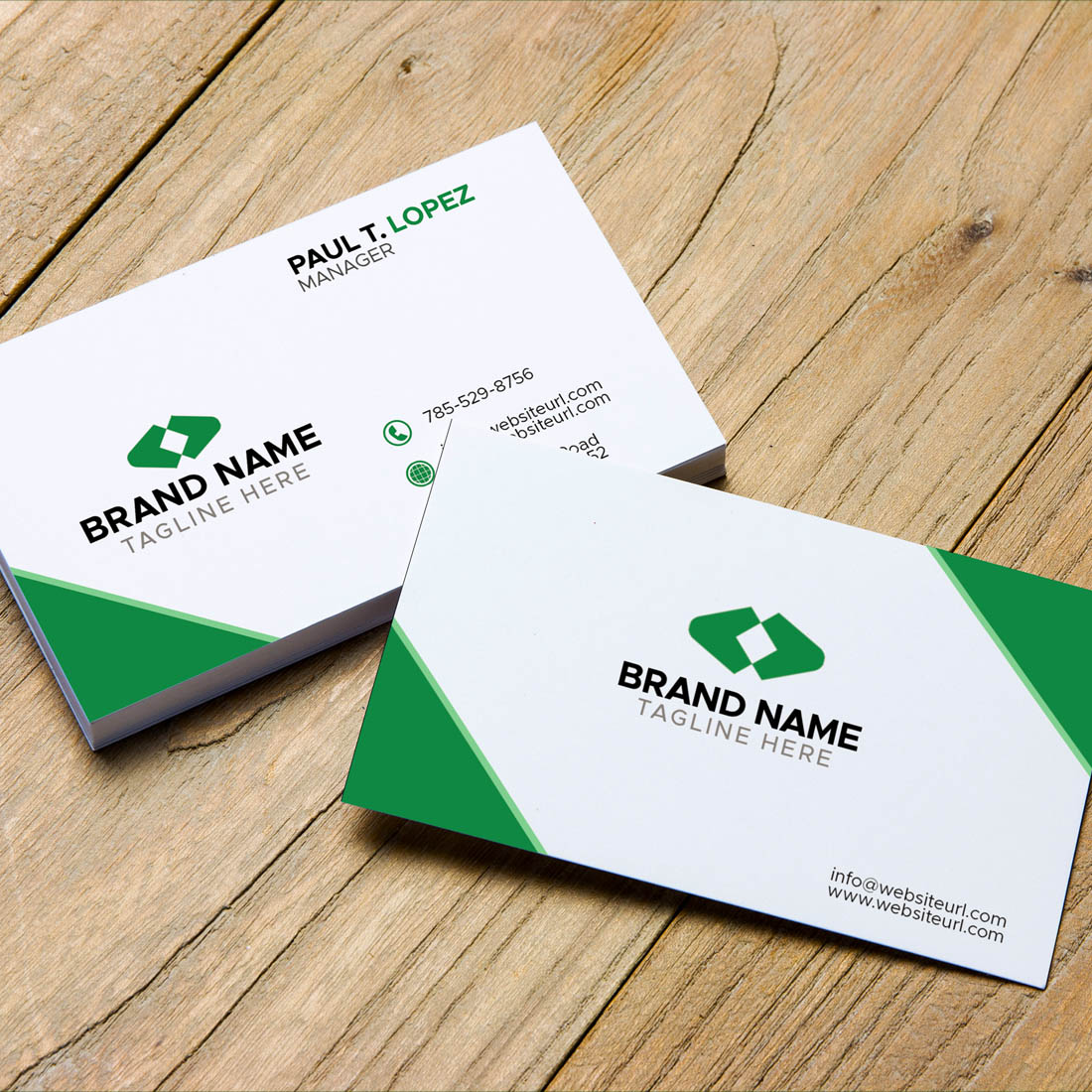 Corporate & Modern Business Card Template green.