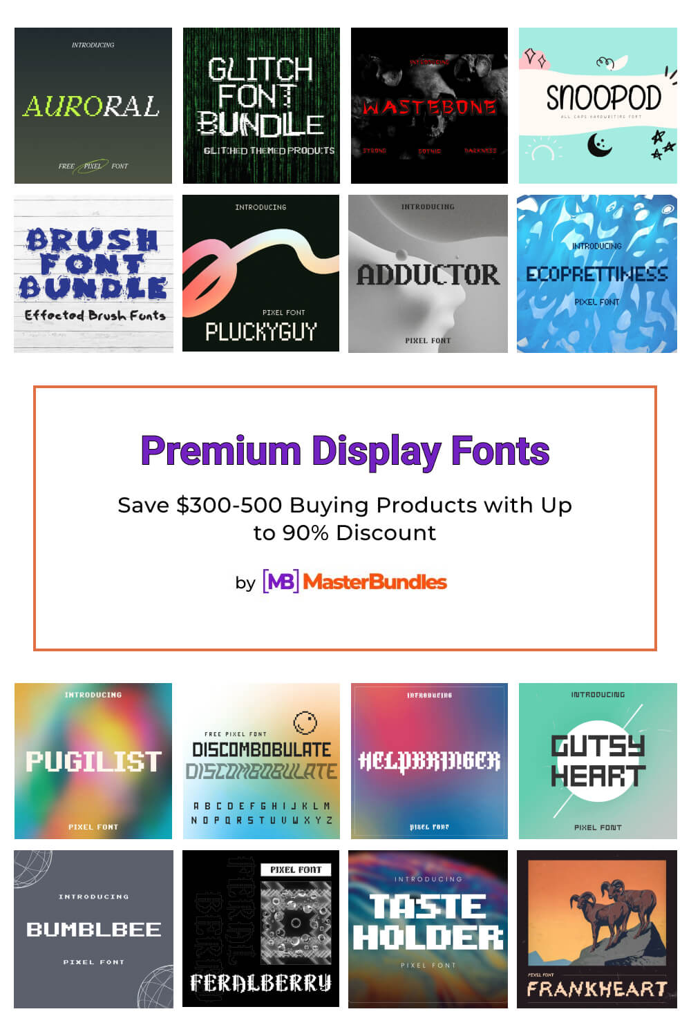 premium display fonts pinterest image.