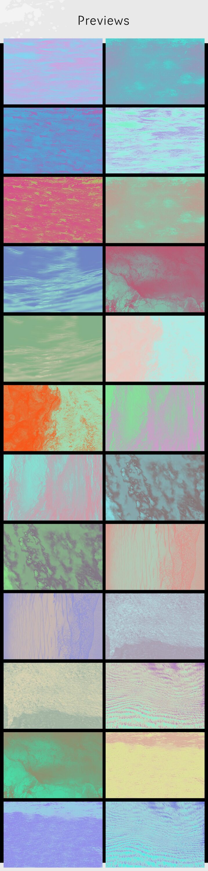 Diverse of colorful gradient textures.